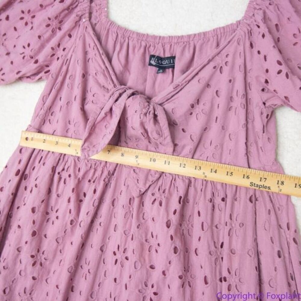 Eloquii Eyelet Tie Front Maxi Dress, 18 - Picture 14 of 16